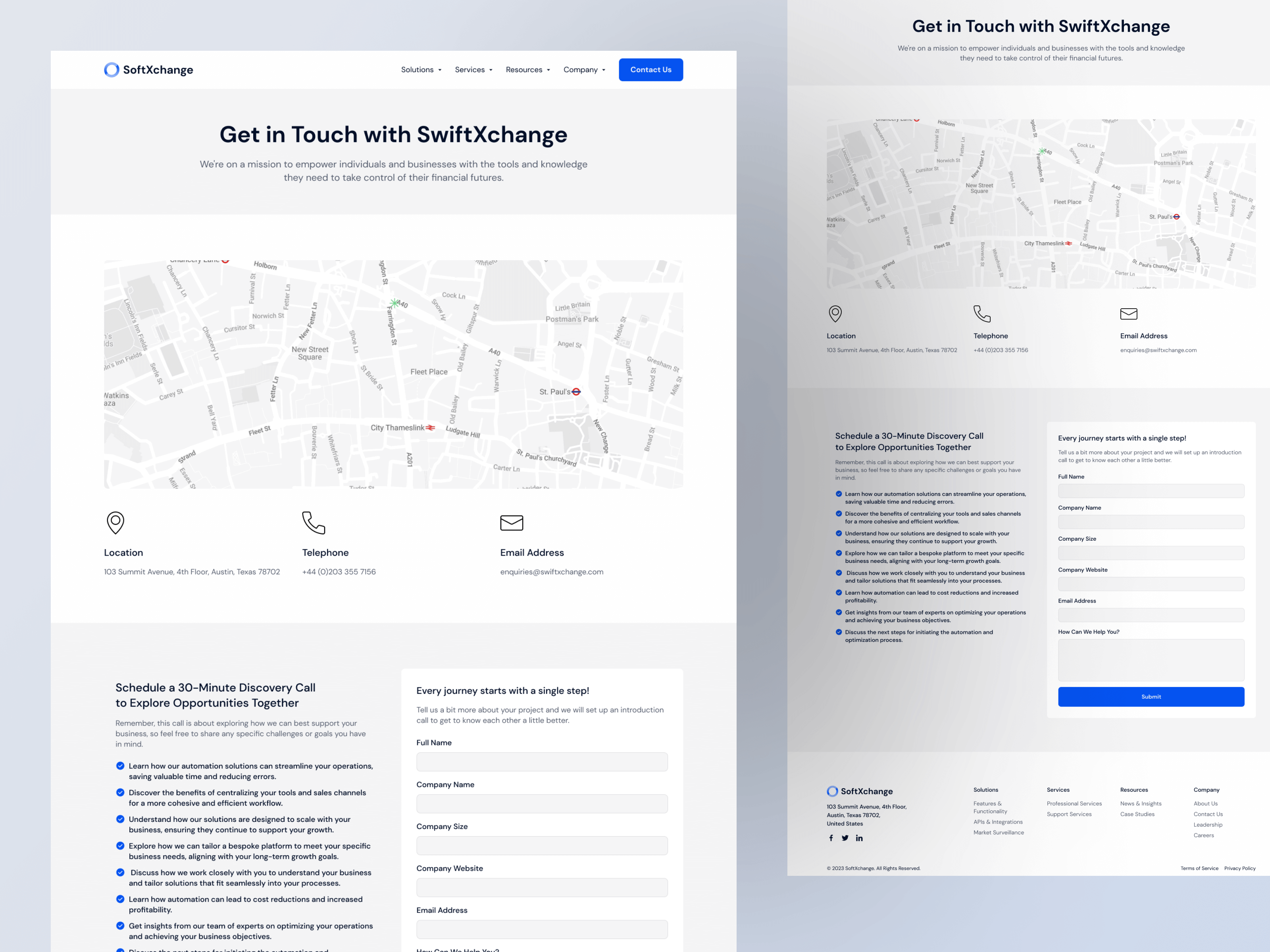 SoftXchange - Financial Services & Business Consulting Figma Template - Contact Us